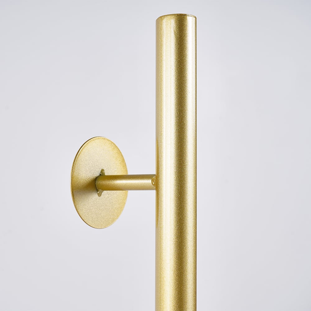 Coat Rack Brass Gold Round Hooks Entryway Freestanding Coat Hanger Marble Base - 
