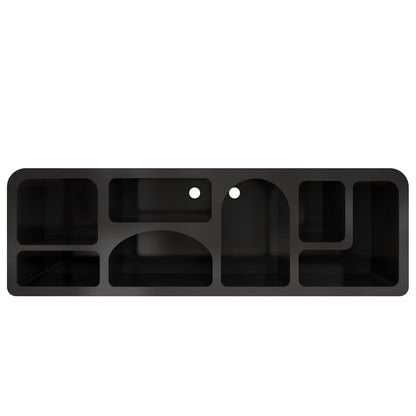 Codiys Art Deco Bookshelf Wood TV Stand in Black with Shelves for TV Up to 1778mm - 