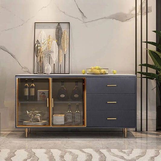 Cofab 1500mm Sideboard Sintered Stone Top Luxury Buffet Tempered Glass Doors in Large (Copy) - Homary