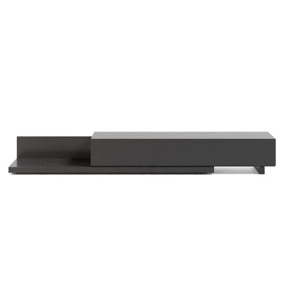 Crator Rectangle Wood Extendable TV Stand Black Media Console with 3-Drawer - 
