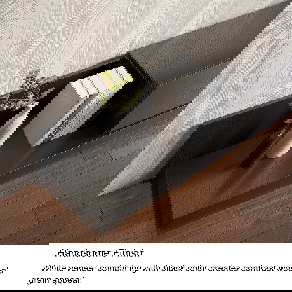 Crator Rectangle Wood Extendable TV Stand Black Media Console with 3-Drawer - Approved By Design