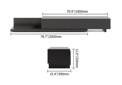 Crator Rectangle Wood Extendable TV Stand Black Media Console with 3-Drawer - Approved By Design
