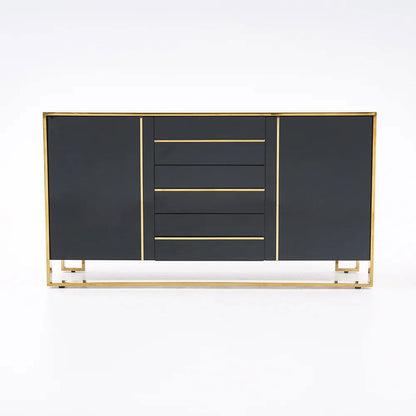 Cylina 1500mm Glossy Black Buffet & Sideboard with 3 Drawers & 2 Doors - 