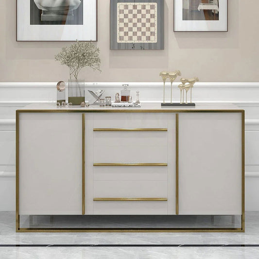 Cylina 1500mm Glossy White Buffet & Sideboard with 3 Drawers & 2 Doors - 
