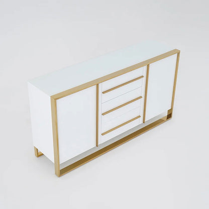 Cylina 1500mm Glossy White Buffet & Sideboard with 3 Drawers & 2 Doors - 