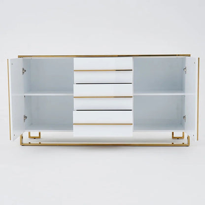 Cylina 1500mm Glossy White Buffet & Sideboard with 3 Drawers & 2 Doors - 