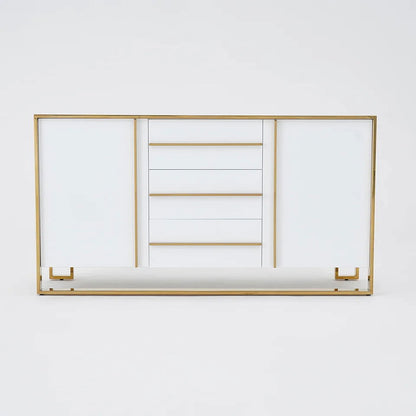 Cylina 1500mm Glossy White Buffet & Sideboard with 3 Drawers & 2 Doors - 