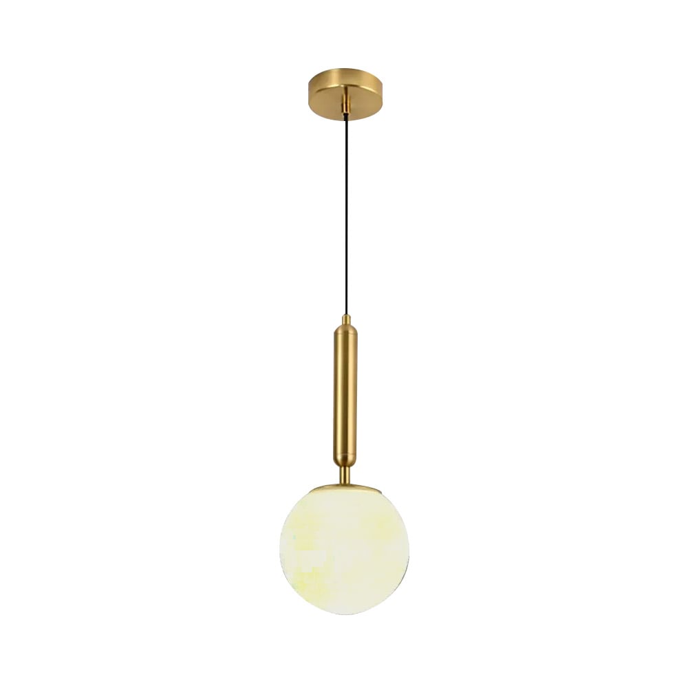 Decorica Modern LED Globe White and Gold Single Pendant Light - 
