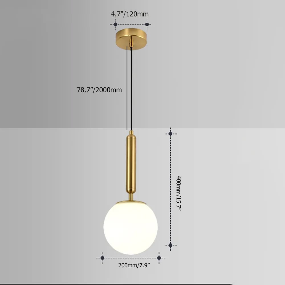 Decorica Modern LED Globe White and Gold Single Pendant Light - 