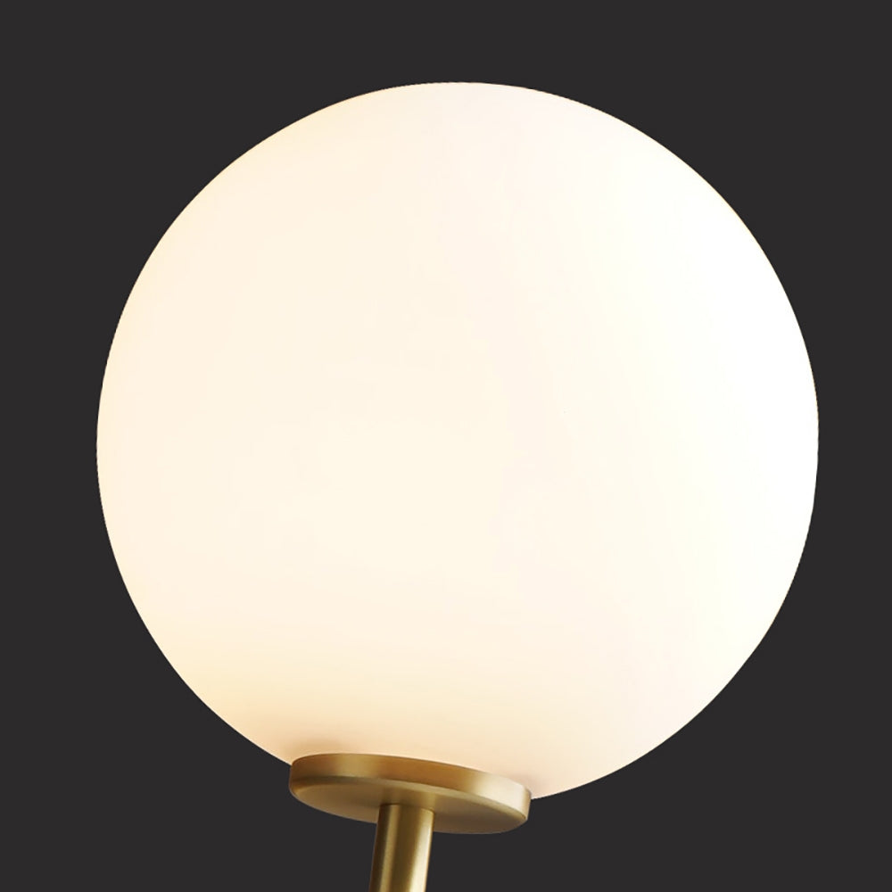 Decorica White and Gold LED Glass Globe Indoor Wall Sconce - 
