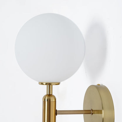 Decorica White and Gold LED Glass Globe Indoor Wall Sconce - 