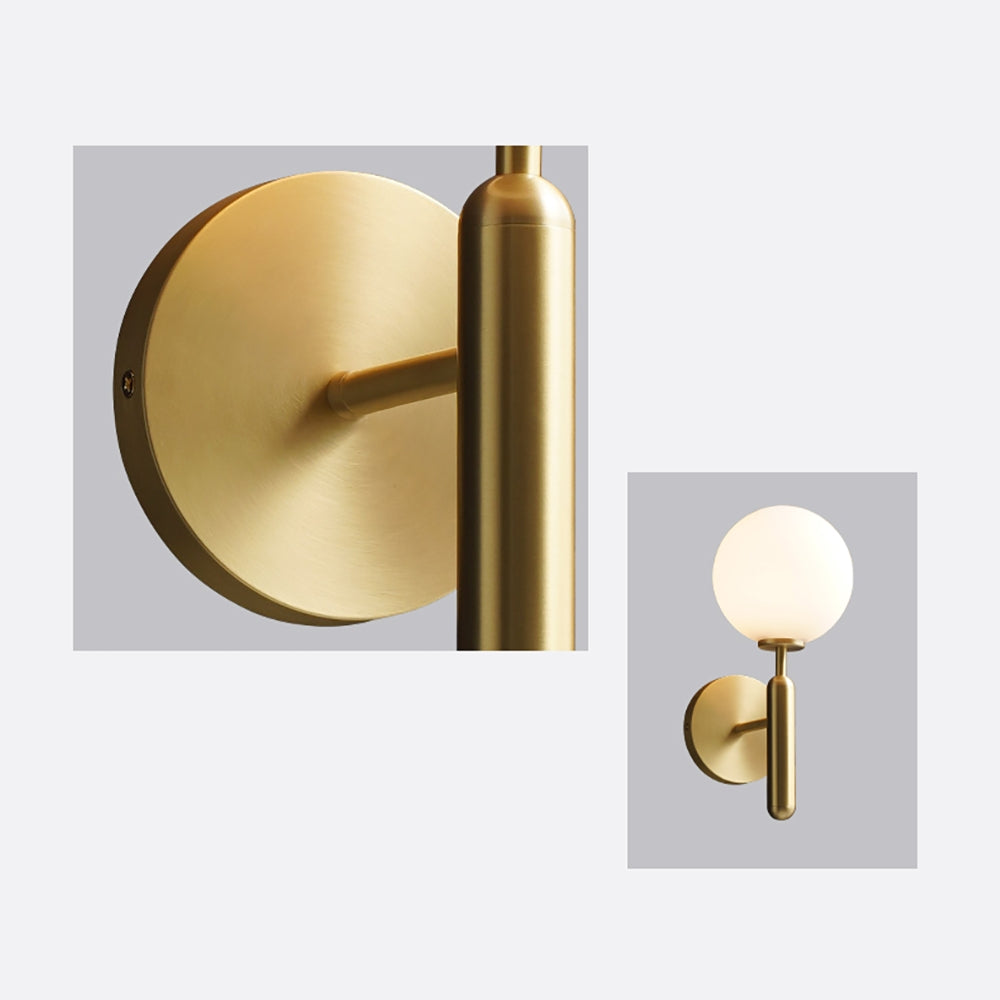 Decorica White and Gold LED Glass Globe Indoor Wall Sconce - 