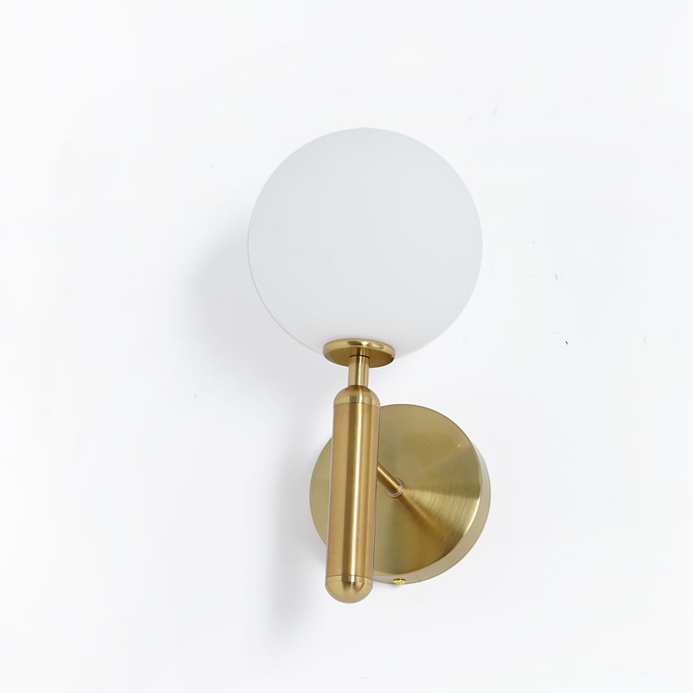 Decorica White and Gold LED Glass Globe Indoor Wall Sconce - 