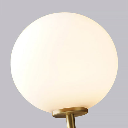 Decorica White and Gold LED Glass Globe Indoor Wall Sconce - 