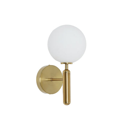 Decorica White and Gold LED Glass Globe Indoor Wall Sconce - 