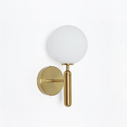 Decorica White and Gold LED Glass Globe Indoor Wall Sconce - 