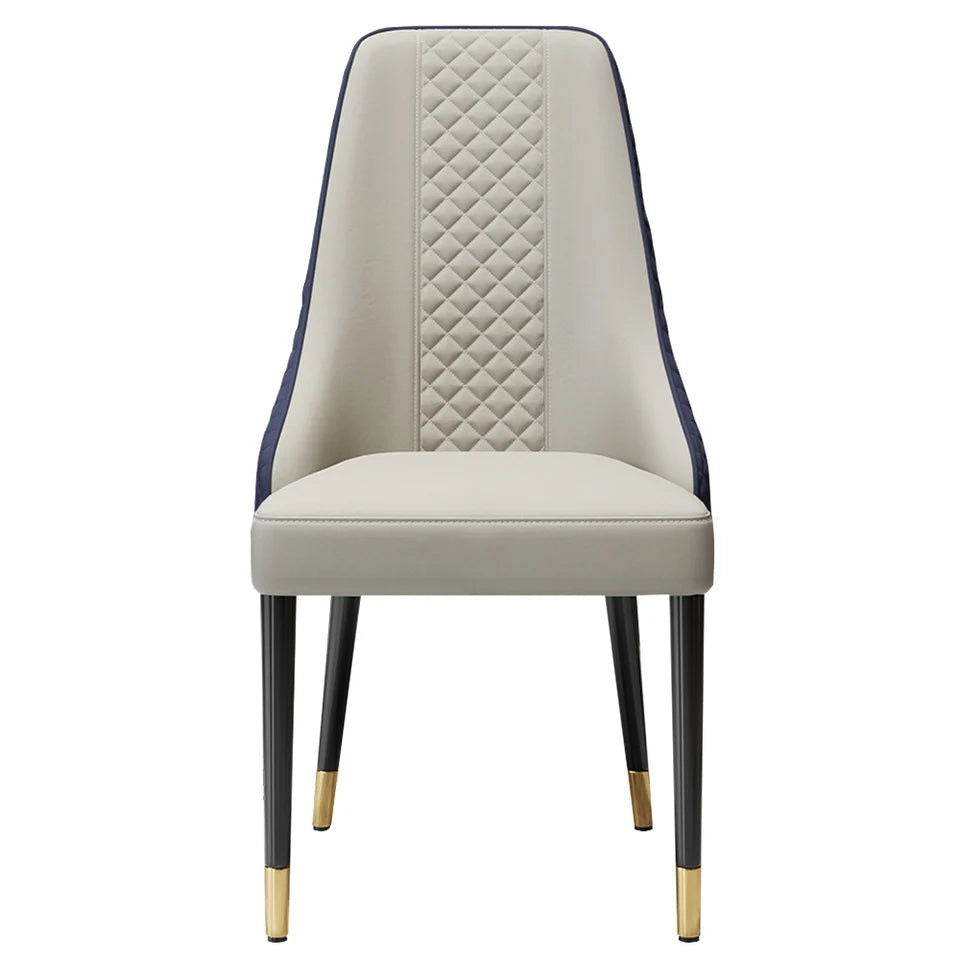 Diamic Modern Blue Upholstered Dining Chair Faux Leather High Back Chair (Set of 2) - 