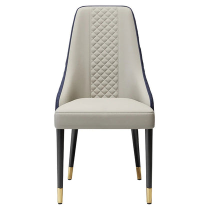 Diamic Modern Blue Upholstered Dining Chair Faux Leather High Back Chair (Set of 2) - 