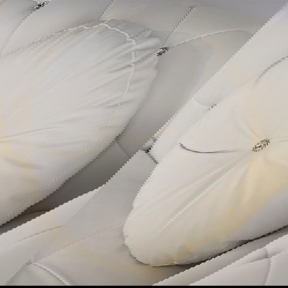 Dodiy Modern L-Shaped White Corner Sectional Sofa 5-Seater Leather with Chaise Pillows (Left Chaise ) - 