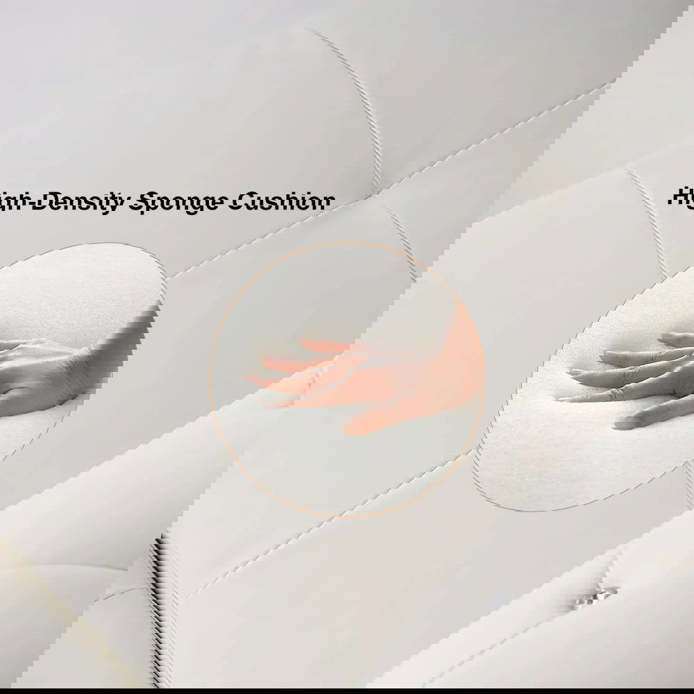 Dodiy Modern L-Shaped White Corner Sectional Sofa 5-Seater Leather with Chaise Pillows (Left Chaise ) - 