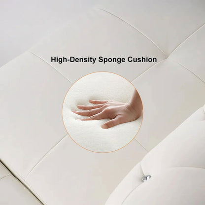 Dodiy Modern L-Shaped White Corner Sectional Sofa 5-Seater Leather with Chaise Pillows (Left Chaise ) - 