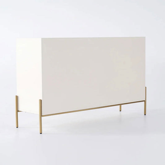 Dolawn 1400mm Light Khaki Sideboard Buffet Tempered Glass Doors & Shelf Tray Wine Rack - 