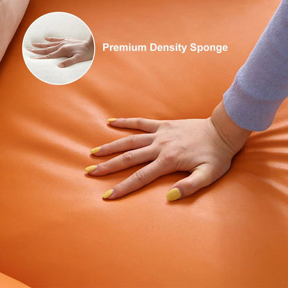 Faux Brown Leather Wingback Lounge Chair with Gold Trestle Base - 