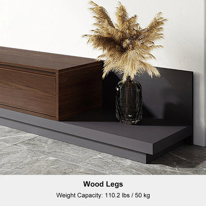 Fero Minimalist Retracted & Extendable 3 Drawers TV Stand & Round Nesting Coffee Table - 