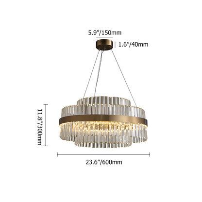 Fixedo Modern Tiered Crystal LED Chandelier in Brass Light - Homary