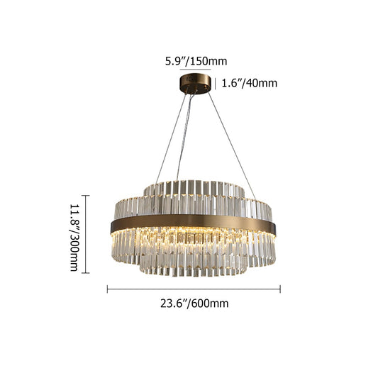 Fixedo Modern Tiered Crystal LED Chandelier in Brass Light - Homary