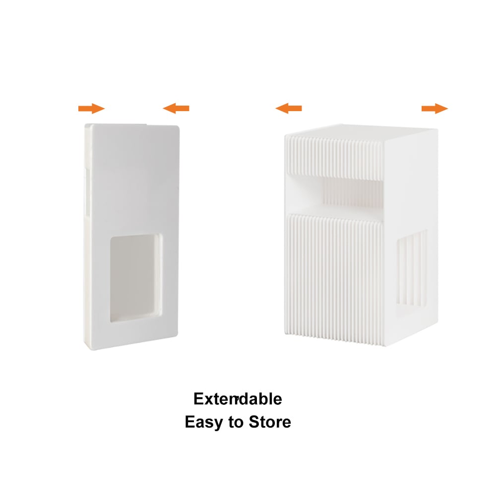 Foldable End Table with Storage Shelves Acrylic Tabletop Side Table White - 