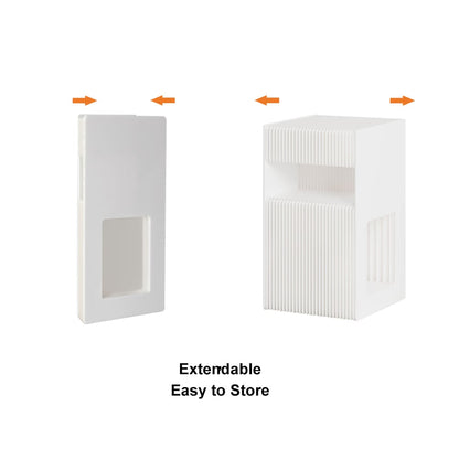 Foldable End Table with Storage Shelves Acrylic Tabletop Side Table White - 