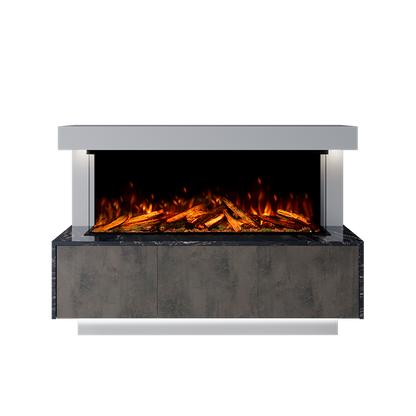 Geneva Suite 1250 3D Panoramic Marble Electric Fireplace - 
