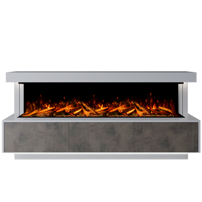 Geneva Suite 2000 3D Panoramic Marble Electric Fireplace - 
