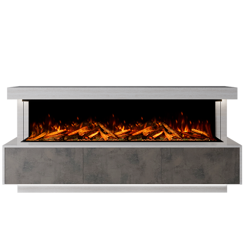 Geneva Suite 2000 3D Panoramic Marble Electric Fireplace - 