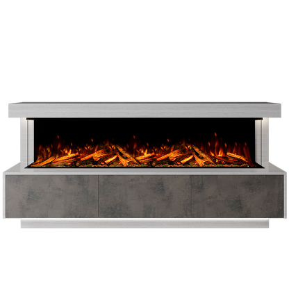 Geneva Suite 2000 3D Panoramic Marble Electric Fireplace - 