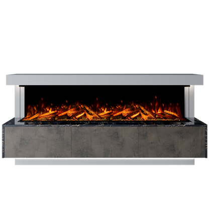 Geneva Suite 2000 3D Panoramic Marble Electric Fireplace - 