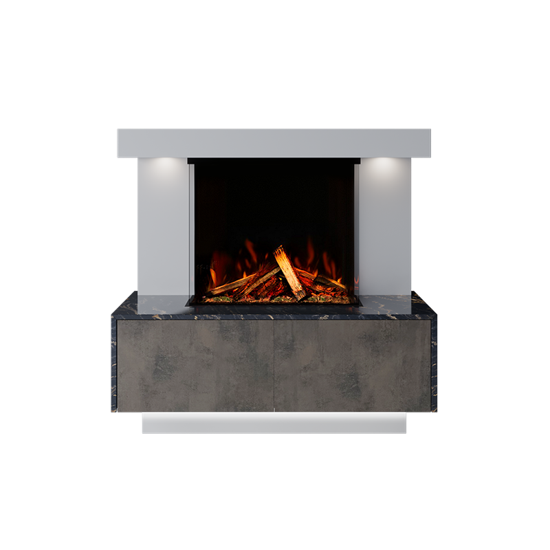 Geneva Suite 700 3D Panoramic Marble Electric Fireplace - Approved By Design