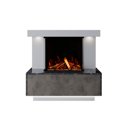 Geneva Suite 700 3D Panoramic Marble Electric Fireplace - Approved By Design