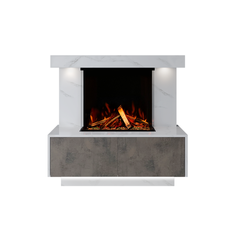 Geneva Suite 700 3D Panoramic Marble Electric Fireplace - Approved By Design