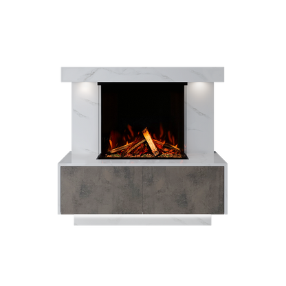 Geneva Suite 700 3D Panoramic Marble Electric Fireplace - Approved By Design