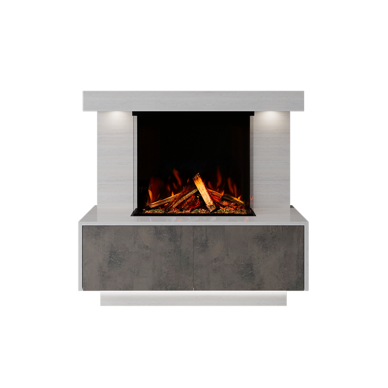 Geneva Suite 700 3D Panoramic Marble Electric Fireplace - Approved By Design