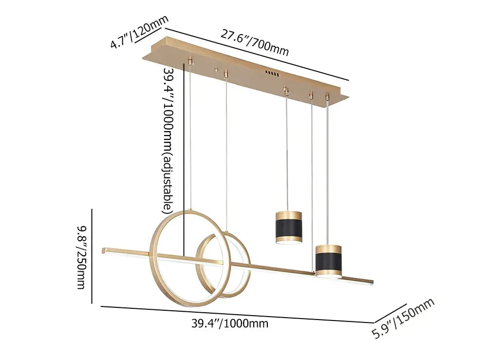 Gold Kitchen Island light Geometric Starry Pendant Light - 