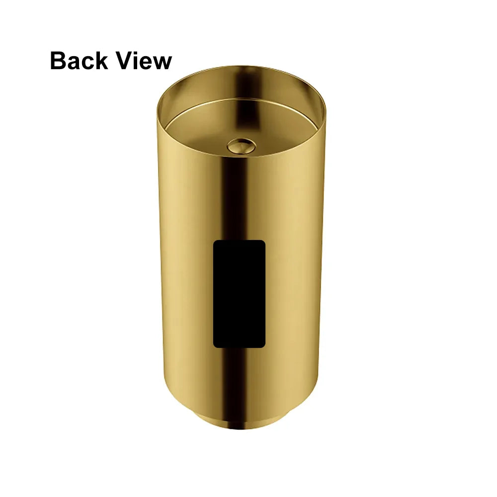 Gold Modern Luxury Round Stainless Steel Freestanding Bathroom Basin Pedestal Basin - 