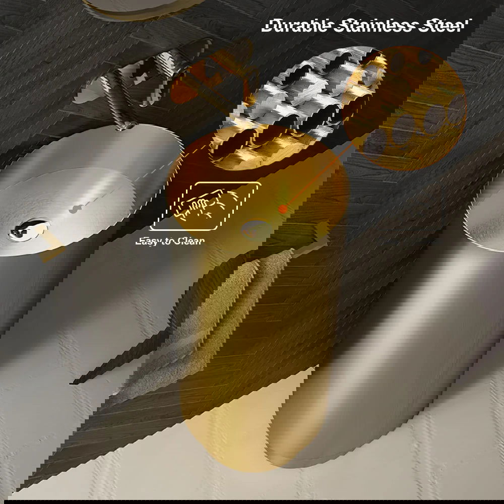 Gold Modern Luxury Round Stainless Steel Freestanding Bathroom Basin Pedestal Basin - Homary