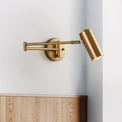 Gold Modern Swing Arm Indoor Wall Sconce 1 Light - 