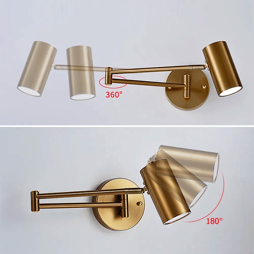 Gold Modern Swing Arm Indoor Wall Sconce 1 Light - 