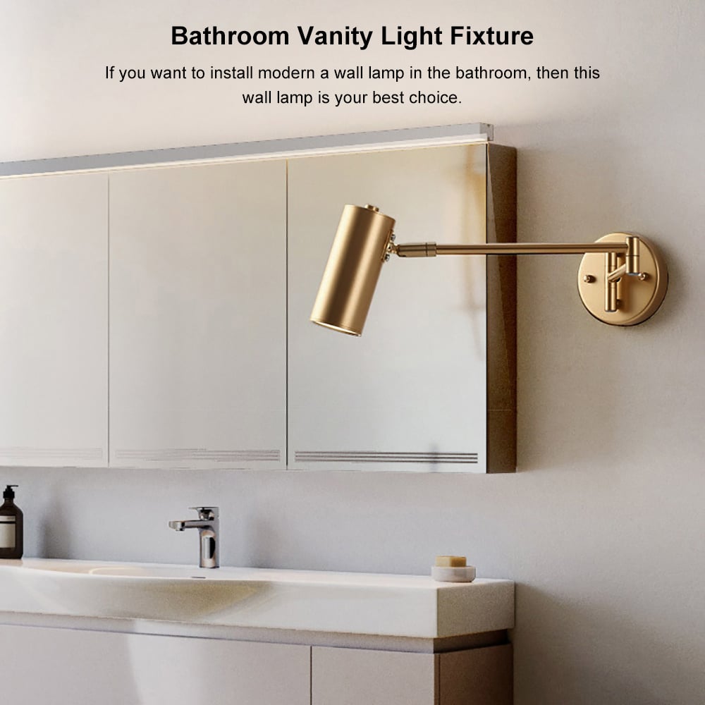 Gold Modern Swing Arm Indoor Wall Sconce 1 Light - 