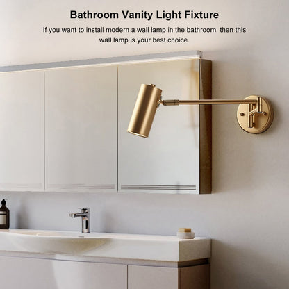 Gold Modern Swing Arm Indoor Wall Sconce 1 Light - 