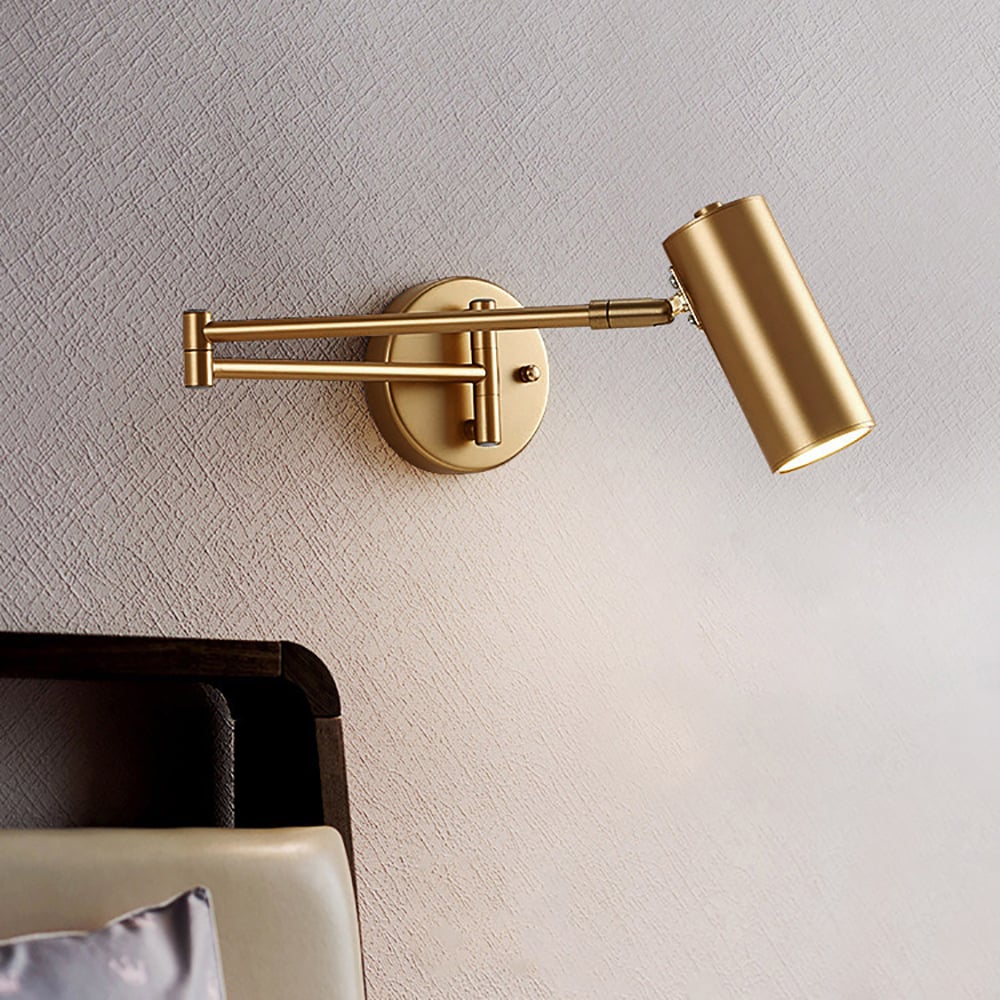 Gold Modern Swing Arm Indoor Wall Sconce 1 Light - 